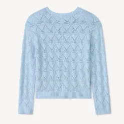 Pull oversize en tricot ajouré fantaisie pour fille