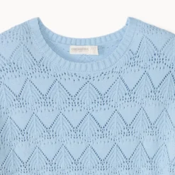 Pull oversize en tricot ajouré fantaisie pour fille
