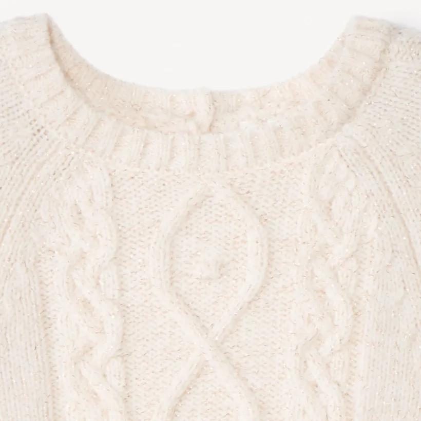 Pull poncho en tricot uni pour bébé fille