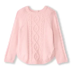 Pull poncho en tricot uni pour bébé fille