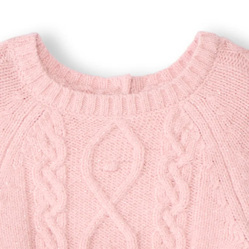 Pull poncho en tricot uni pour bébé fille