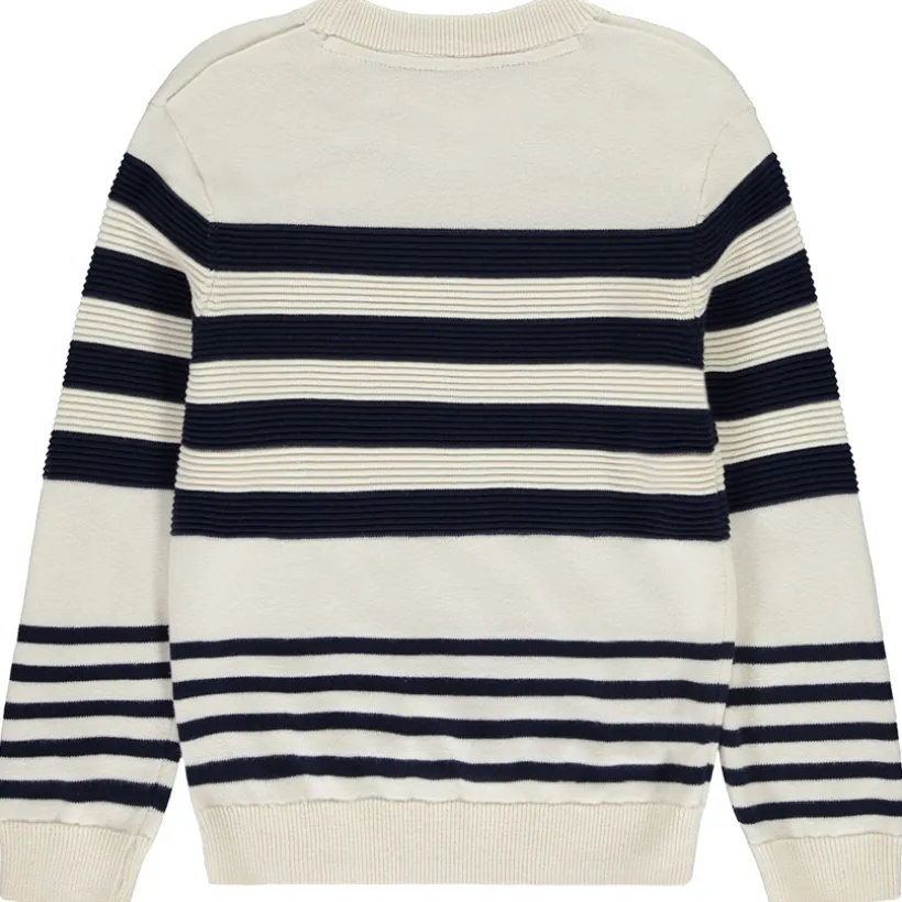 Pull rayé en tricot fantaisie pour garçon