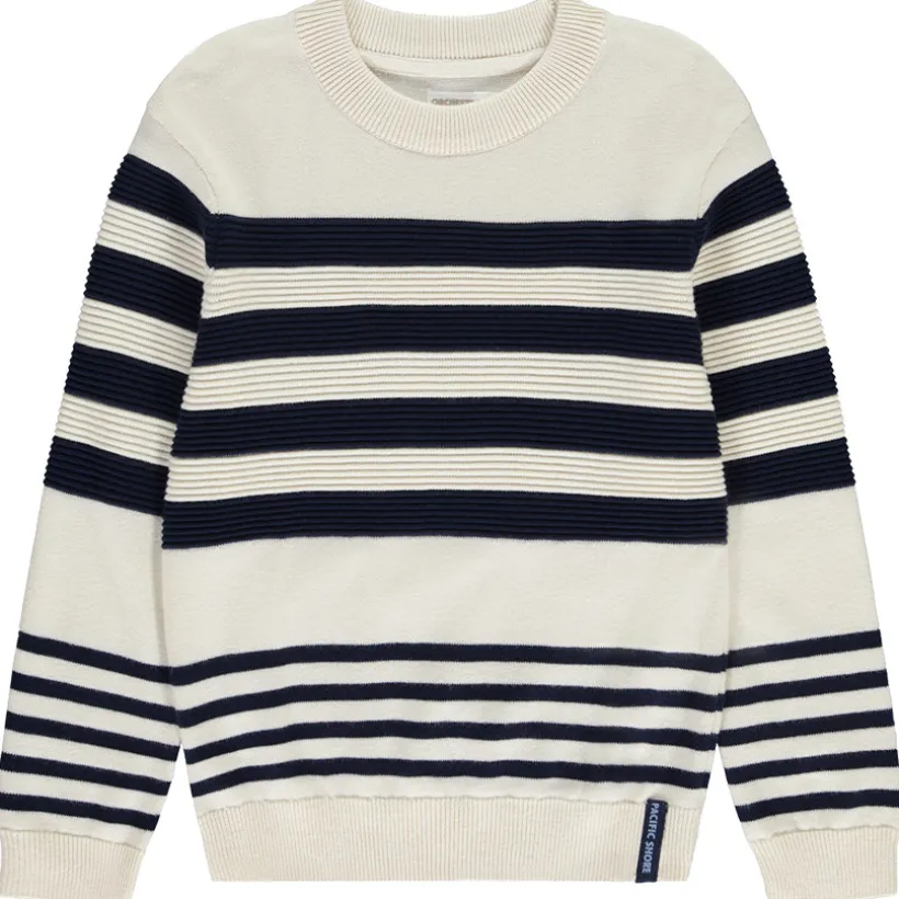 Pull rayé en tricot fantaisie pour garçon