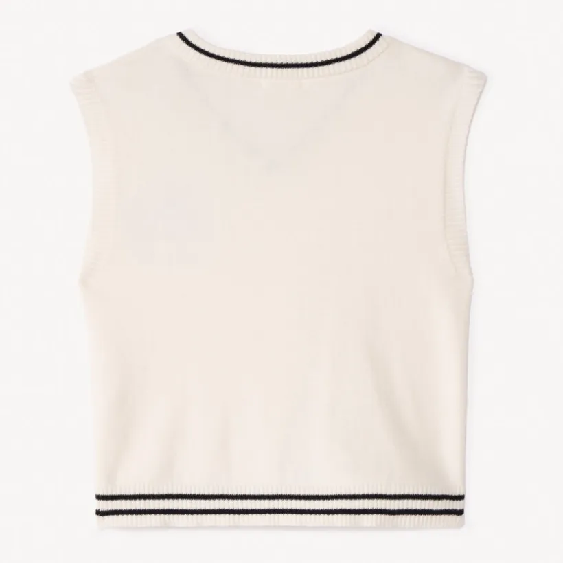 Pull sans manches en tricot et broderie pour fille