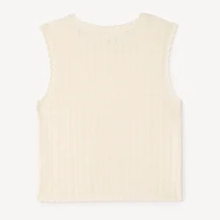 Pull sans manches en tricot fantaisie pour fille
