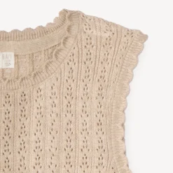 Pull sans manches en tricot fantaisie pour fille