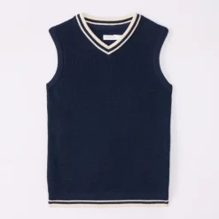 Pull sans manches en tricot uni pour garçon