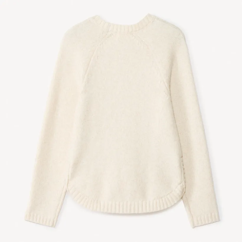Pull uni en tricot torsadé scintillant pour fille