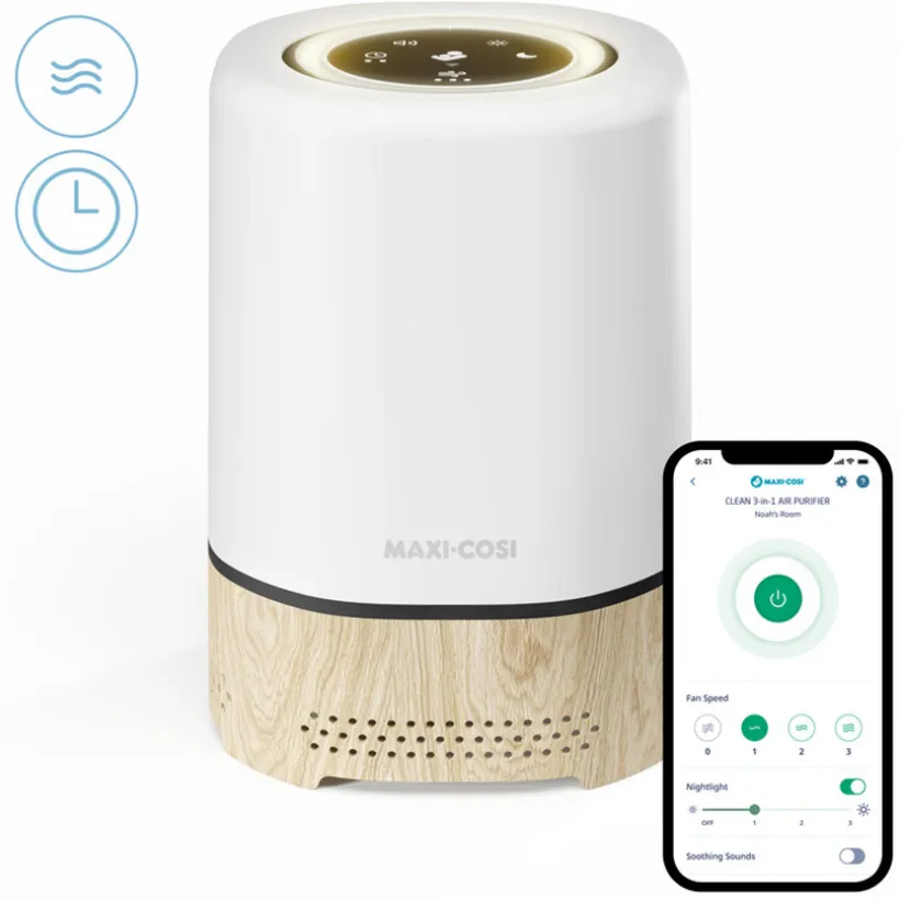 Purificateur d'air connecté 3 en 1 sons et veilleuse