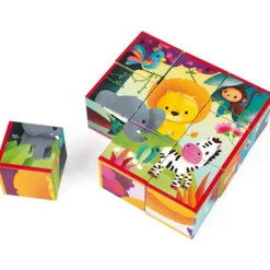 Puzzle 9 cubes animaux de la jungle