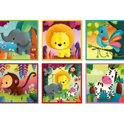 Puzzle 9 cubes animaux de la jungle
