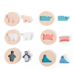 Puzzle formes d'animaux en bois