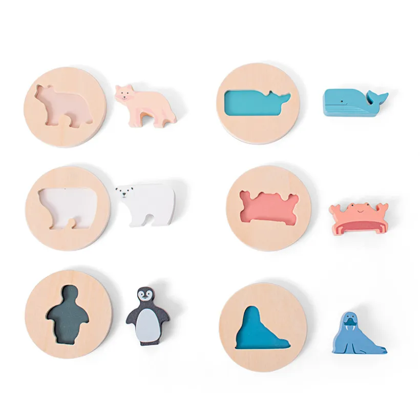 Puzzle formes d'animaux en bois