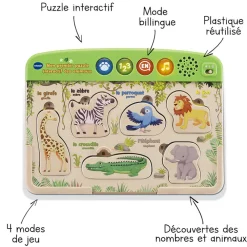 Puzzle interactif en bois Mon Premier Puzzle des Animaux