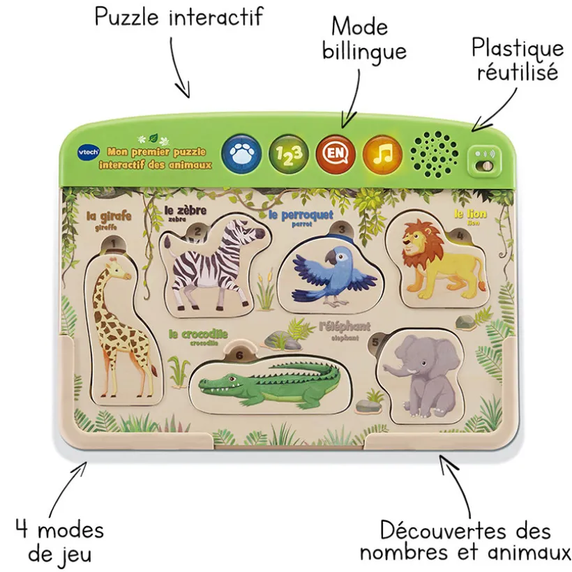 Puzzle interactif en bois Mon Premier Puzzle des Animaux
