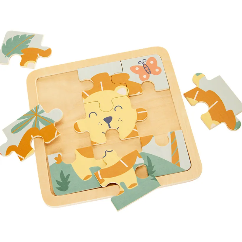 Puzzle 9 pièces en bois Lion