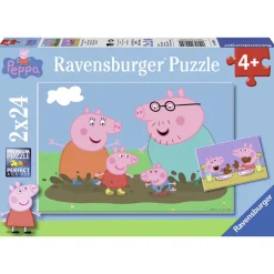 Puzzles 2 x 24 Picèes la Vie de Famille - Peppa Pig
