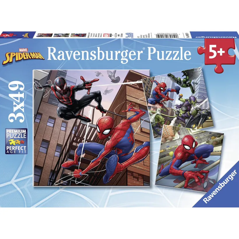 Puzzles 3 x 49 Pièces Spider-Man en Action