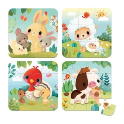 Puzzle évolutif animaux de la ferme 6 à 16 pièces