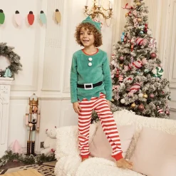 Pyjama + bonnet de Noël lutin pour garçon