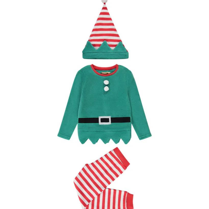 Pyjama + bonnet de Noël lutin pour garçon