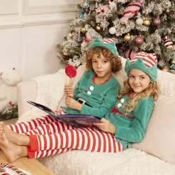 Pyjama + bonnet de Noël lutin pour garçon