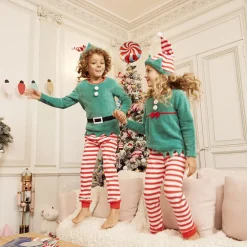 Pyjama + bonnet de Noël lutin pour garçon