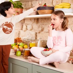 Pyjama 2 pièces manches longues print fantaisie pour fille
