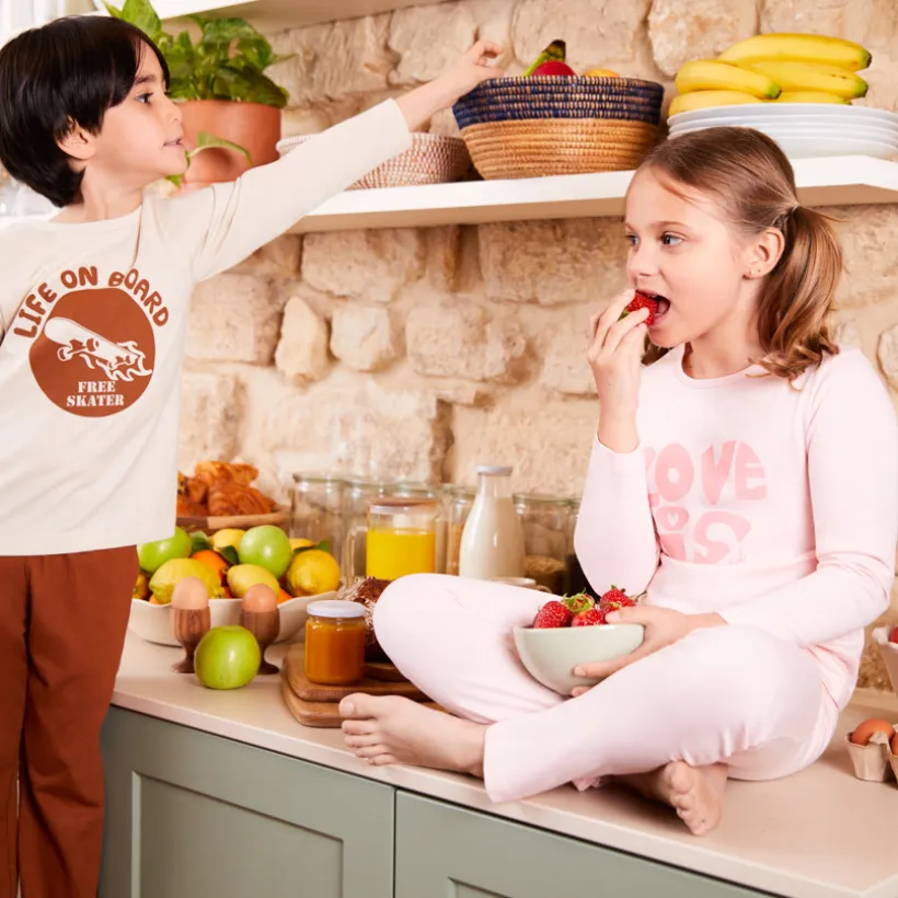 Pyjama 2 pièces manches longues print fantaisie pour fille