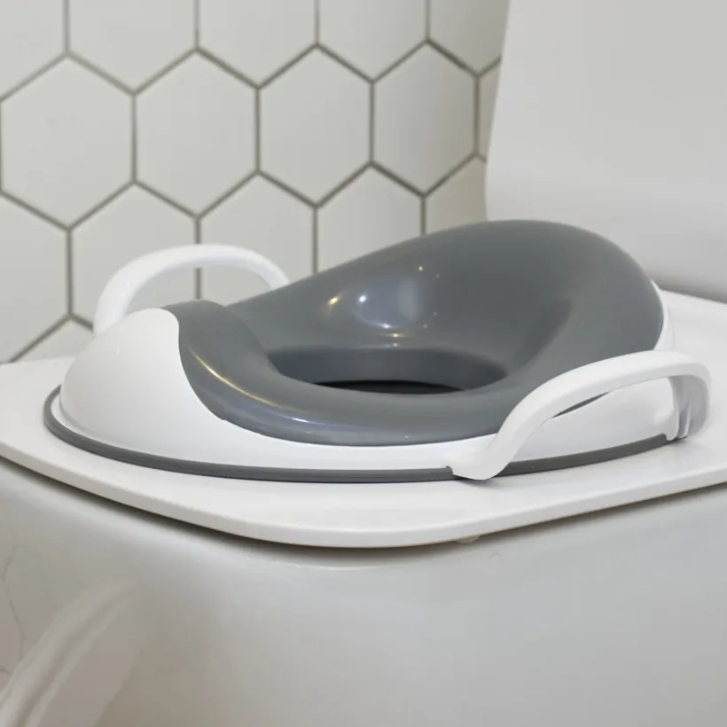 Réducteur de toilettes avec poignées Weepod - Gris/Blanc