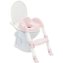 Réducteur de toilettes Kiddyloo - Rose poudré/Blanc