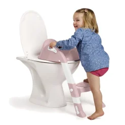 Réducteur de toilettes Kiddyloo - Rose poudré/Blanc