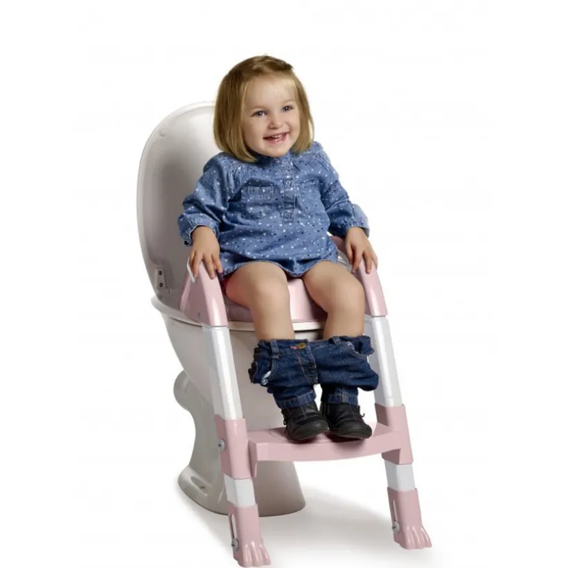 Réducteur de toilettes Kiddyloo - Rose poudré/Blanc