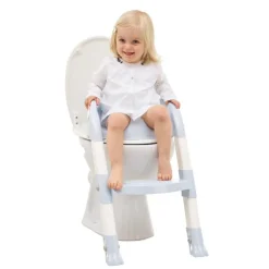 Réducteur de toilettes Kiddyloo - Fleur bleue/Blanc