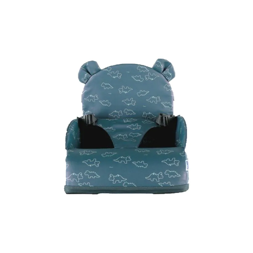 Réhausseur de chaise en toile déperlante imprimé dinosaures - Bleu
