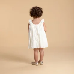 Robe barboteuse de cérémonie en broderie anglaise pour bébé fille