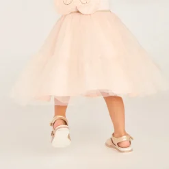 Robe bi-matière effet 2-en-1 avec ailes de papillon pour bébé fille