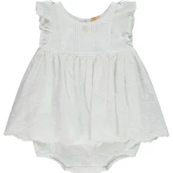 Robe body effet 2 en 1 avec broderie anglaise pour bébé fille