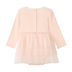 Robe body effet 2 en 1 avec tulle pailleté pour bébé fille