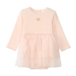 Robe body effet 2 en 1 avec tulle pailleté pour bébé fille