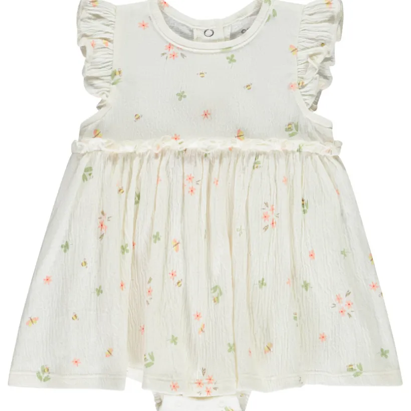 Robe body effet 2 en 1 manches courtes fantaisie pour bébé fille