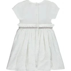 Robe body à manches courtes print Tour Eiffel + broderie anglaise pour bébé fille