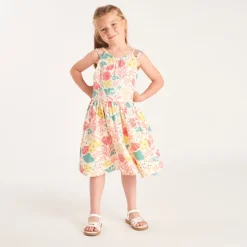 Robe à bretelles avec dos plongeant imprimé fantaisie pour fille