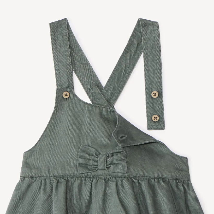 Robe à bretelles croisées et nœud pour bébé fille