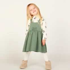 Robe à bretelles croisées et nœud pour bébé fille