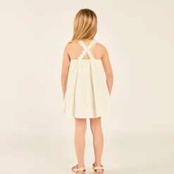 Robe à bretelles en broderie anglaise pour fille