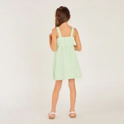 Robe à bretelles en broderie anglaise pour fille