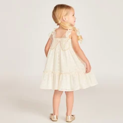Robe à bretelles en tulle brodée ailes de papillon dans le dos pour bébé fille