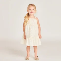 Robe à bretelles en tulle brodée ailes de papillon dans le dos pour bébé fille