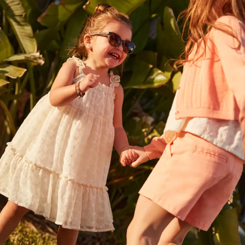 Robe à bretelles en tulle brodée ailes de papillon dans le dos pour bébé fille